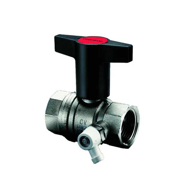 OVENTROP Kugelhahn "Optibal",Knebelgriff DN32,11/4"IG, PN16,mit Entleerung, Ms
