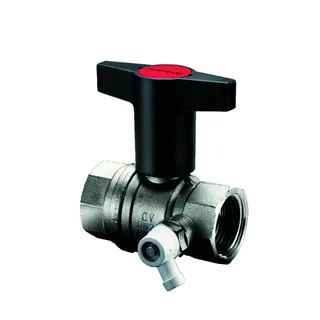 OVENTROP Kugelhahn "Optibal",Knebelgriff DN32,11/4"IG, PN16,mit Entleerung, Ms