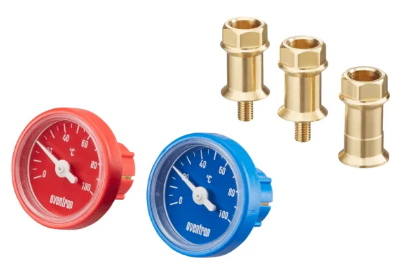 OVENTROP-Umrüstsatz 2 Thermometer DN 25/32 rot/blau, Nr. 1078182