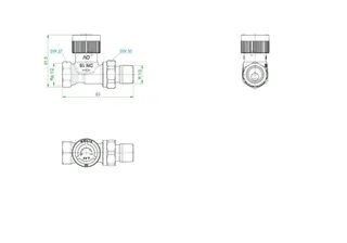 OVENTROP Durchgangsventil RFV 9 DN15 kurze Bauform+stufenl.,Voreinstl,1185104 – Bild 2