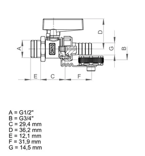 comfort KFE-Kugelhahn durchgang, selbstdichtend DN 15 (1/2"),H01-23270106 – Bild 2
