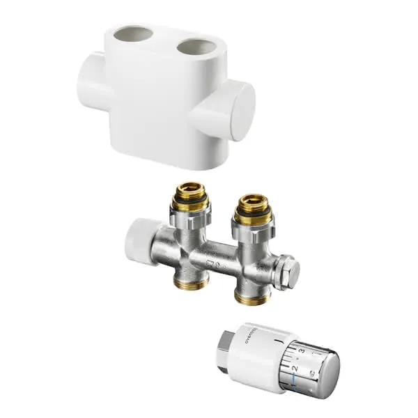 comfort-Multiblock-T-Anschluss-Set Durchgangsform weiß