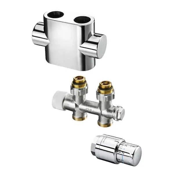 comfort-Multiblock-T-Anschluss-Set Durchgangsform verchromt