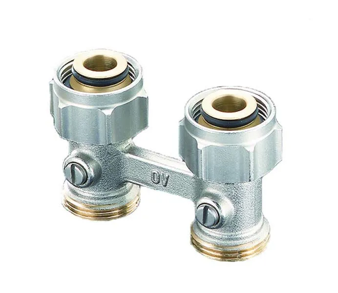 comfort-Zweirohr-Hahnblock Durchgangsf. DN 20 (3/4") ÜM x DN 20 (3/4") AG