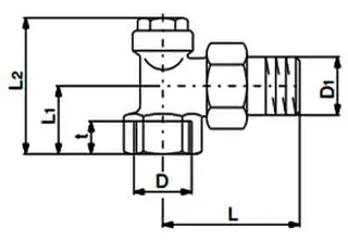 comfort-Heizkörper-Rücklaufverschraubung Combi 2 DN 10 (3/8") Eckform – Bild 2
