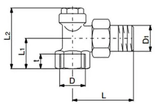 comfort-Heizkörper-Rücklaufverschraubung Combi 2 DN 20 (3/4") Eckform – Bild 2