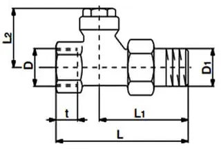 comfort-Heizkörper-Rücklaufverschraubung Combi 2 DN 10 (3/8") Durchgangsform – Bild 3