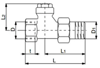 comfort-Heizkörper-Rücklaufverschraubung Combi 2 DN 15 (1/2") Durchgangsform – Bild 2