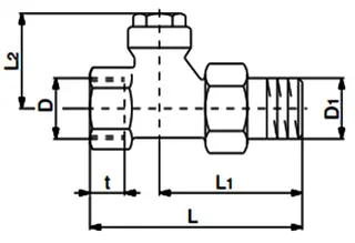 comfort-Heizkörper-Rücklaufverschraubung Combi 2 DN 20 (3/4") Durchgangsform – Bild 2