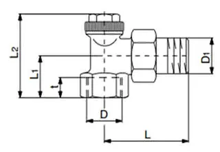 comfort-Heizkörper-Rücklaufverschraubung Combi 3 DN 15 (1/2") Eckform – Bild 2