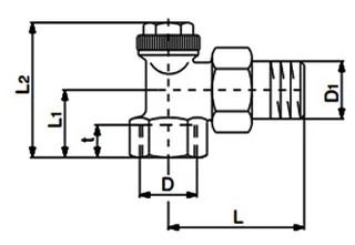 comfort-Heizkörper-Rücklaufverschraubung Combi 3 DN 20 (3/4") Eckform – Bild 2