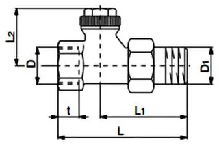 comfort-Heizkörper-Rücklaufverschraubung Combi 3 DN 15 (1/2") Durchgangsform – Bild 2