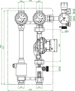 comfort-Solar-Übergabestation Regusol LH -180 DN 25 (1") mit Pumpe und Entlüfter – Bild 2