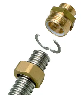 comfort-Schnellverschraubungsset f Edel- stahlwellrohr DN 25 mit AG DN 25 (1")