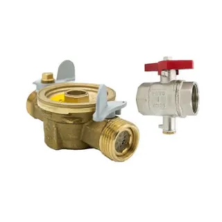 DM Vormontagegeh. WMZ TKS G1 AG x 130mm inkl. Vorlauf-Kugelhahn G3/4 IG