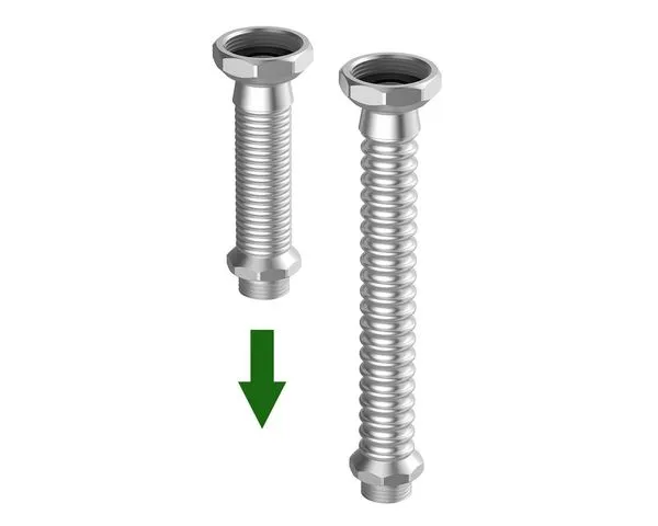 Meibes Inoflexi-Verbindungsrohre 3/8x3/8 DN10 105mm lang(Edelstahlwellrohr),46002
