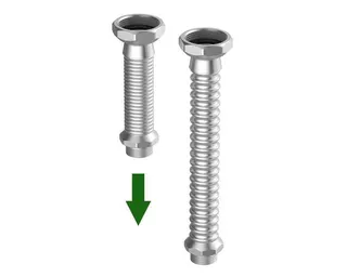 Meibes Inoflexi-Verbindungsrohre 3/8x3/8 DN10 105mm lang(Edelstahlwellrohr),46002