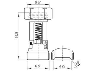 Taconova Durchflussmesser DN 15 3/4x3/4" 1-3,5l/min, Nr. 223.4214.000 – Bild 2