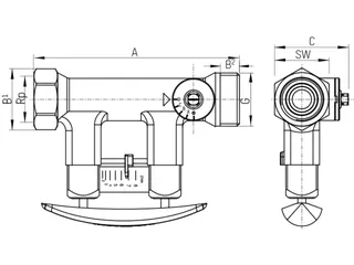 Taconova Regulierventil SETTER Bypass SD DN25 1x1" 6-20l/min, 223.2460.000 – Bild 3
