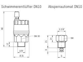 Taconova Schwimmerentlüfter HY-VENT ES 42, 3/8", Nr. 242.5072.001 – Bild 3