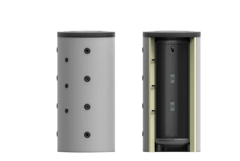 comfort-Pufferspeicher Typ PS 500 ohne WT mit Isolierung + Folienmantel silber