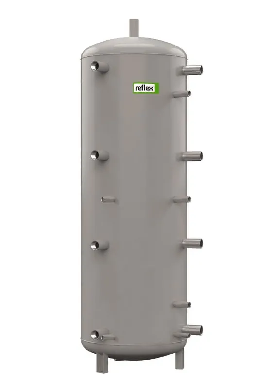 Reflex Pufferspeicher ohne Dämmung Storatherm Heat HF 1500/1, 6/16bar,grau