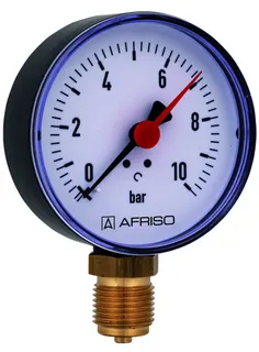 Rohrfedermanometer RF80G1/2"anschl.unten 80mm 0-4bar,kunst Gehäuse schwarz,63562