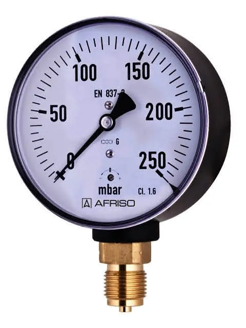 Afriso Kapselfeder-Standardmanometer 0/1000 mbar, Typ KP80,D201, Nr.35074201