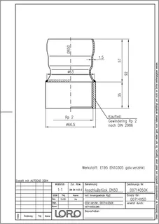 LORO-X ÜBERGANGSST.I-GEW.2 ZOLL DN 50 – Bild 2