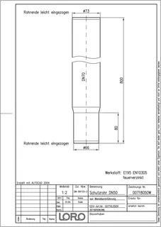 LORO-X SCHUTZROHR Z.WANDDURCHF.L=800 MM, DN 50 – Bild 2
