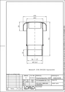 LORO-X SICHERH.DUNSTHUT I-GEW.1 1/2 ZOLL ,DN 40 – Bild 2