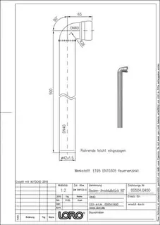 LORO-X WINKELBOGEN ZUR WANDDURCHFÜHRUNG, O.IBESCH.DN 40 500MM 90 GR. – Bild 2