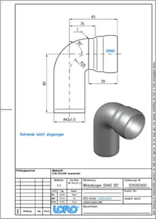 LORO-X WINKELBOGEN 90 GR.O.IBESCH DN 40 – Bild 2