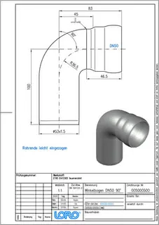 LORO-X WINKELBOGEN 90 GR.O.IBESCH DN 50 – Bild 2