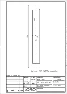 LORO-X ROHR 2 MU.O.IBESCH.500 MM DN 40 – Bild 2