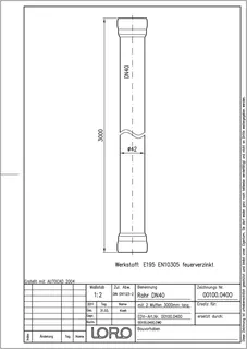 LORO-X ROHR 2 MU.O.IBESCH.3000 MM DN 40 – Bild 2