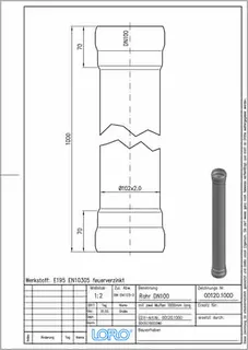 LORO-X ROHR 2 MU.O.IBESCH.1000 MM DN 100 – Bild 2