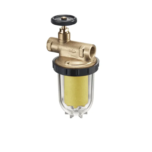 OVENTROP Heizölfilter-Einstrang "Oilpur" 2x3/8"IG,Nickelsieb 100-150my,Absperrv.