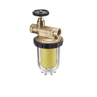 OVENTROP Heizölfilter-Einstrang "Oilpur" 2x3/8"IG,Nickelsieb 100-150my,Absperrv.