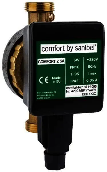 comfort-Trinkwasser-Zirkulationspumpe Z5 A,inkl.Absperrv.BL138mm DN15(1/2") Ws