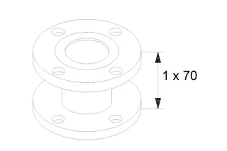 Grundfos Ausgleichsstück f.Flanschpumpen PN06 Typ A40-70 DN 40 70mm, Nr.539921 – Bild 2