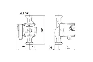Grundfos Umwälzpumpe UPS 25-60 N 180 Wechselstrom (edelstahl), Nr. 96913085 – Bild 2