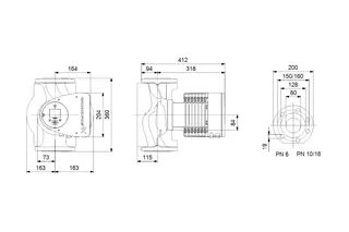 GRUNDFOS Elektr. geregelte Umwälzpumpe MAGNA3 80-40F PN6 360mm 1x230V DE – Bild 2