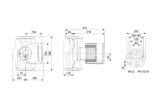 GRUNDFOS Elektr. geregelte Umwälzpumpe MAGNA3 80-120F PN10 360mm 1x230V DE – Bild 2