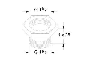 Grundfos Zubehör für Umwälzpumpen Ausgleichsstücksatz A5G1 1/2xG1 1/2 1x25 – Bild 2
