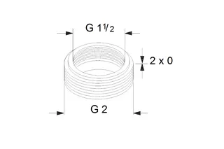Grundfos Zubehör für Umwälzpumpen Ausgleichsstücksatz A6 G1 1/2xG2 – Bild 2