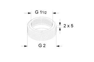 Grundfos Zubehör für Umwälzpumpen Ausgleichsstücksatz A7 G1 1/2xG2 2x5 – Bild 2