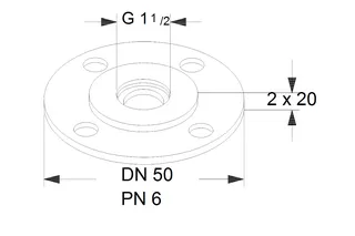 Grundfos Zubehör für Umwälzpumpen Ausgleichsstücksatz A19 G1 1/2xDN50 2x20 – Bild 2