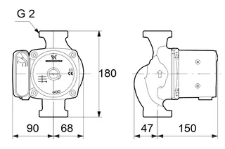 Grundfos Umwälzpumpe UPS32-100N PN10 R5/4 180mm 1x230V – Bild 2