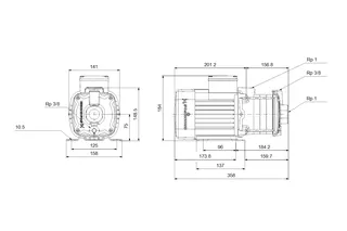 Grundfos Horizontale Kreiselpumpe CM3-5 A-R-A-V-AQQV FAAN 3x400V 0,65kW – Bild 2